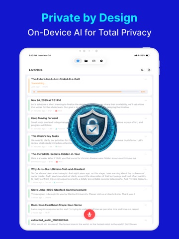 LoroNote - Speech to Text iPad screenshot