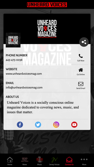 Unheard Voices Magazine Screenshot