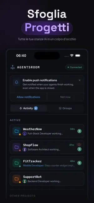 AgentsRoom AI Remote Dev Agent iPhone screenshot 1