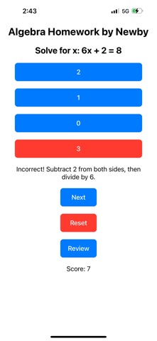 Algebra Homework by Newby screenshot