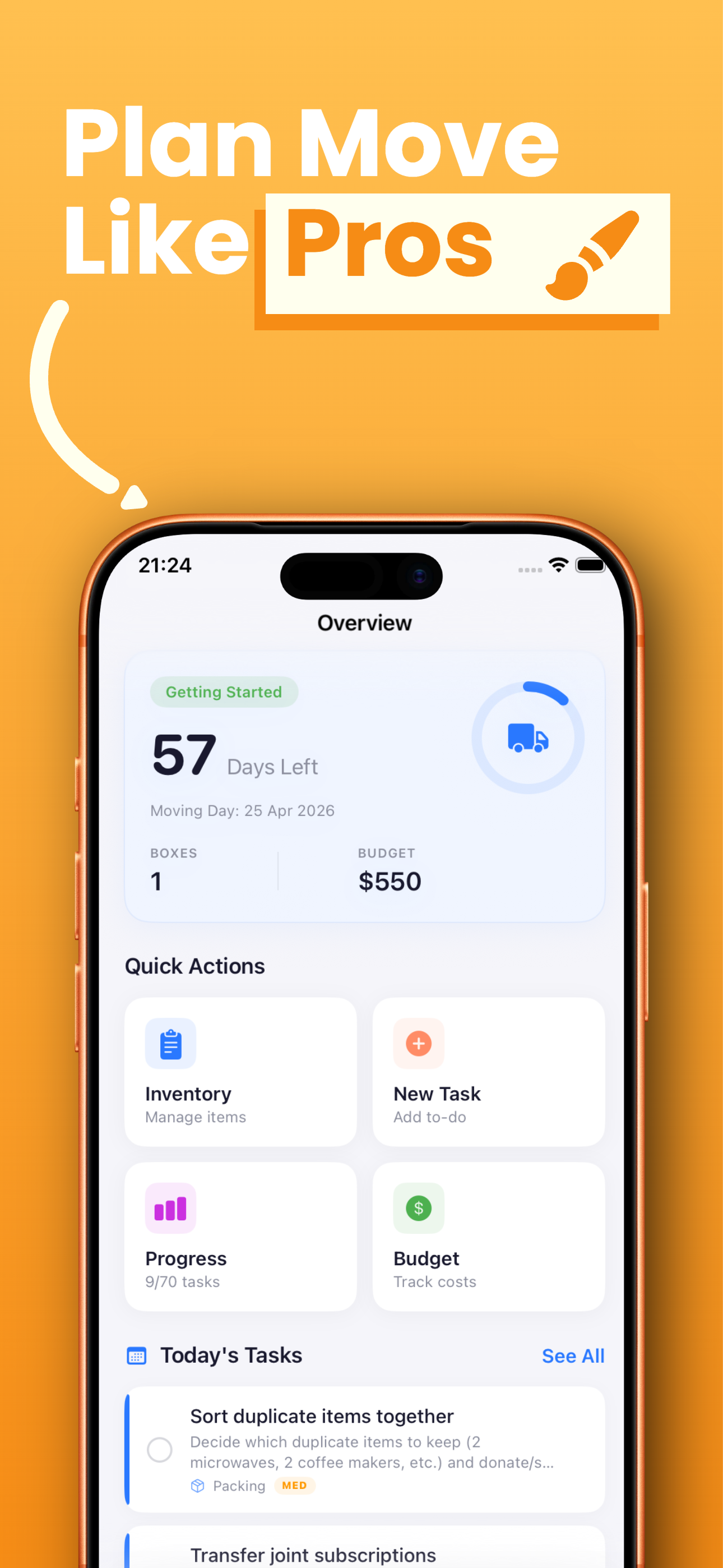 Moving Checklist - MovePlanner