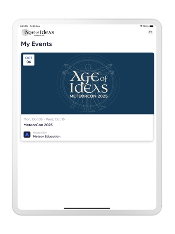 MeteorCon 2025 iPad screenshot