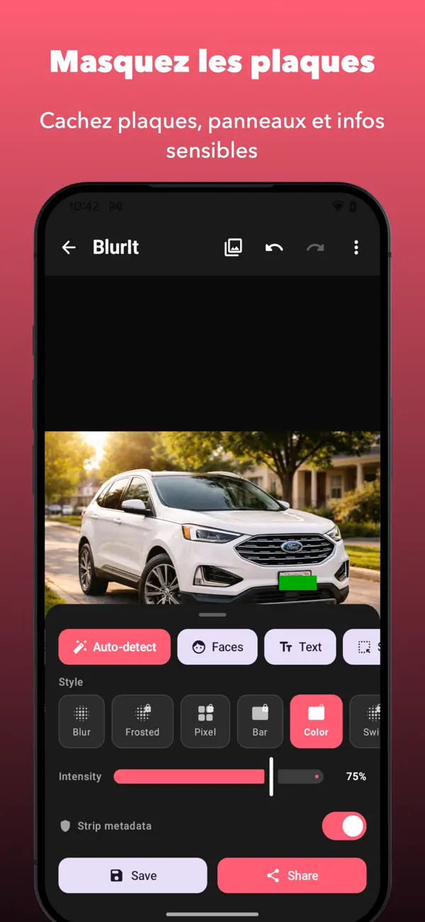 Screenshot #2 pour BlurIt: Flouter & Censurer
