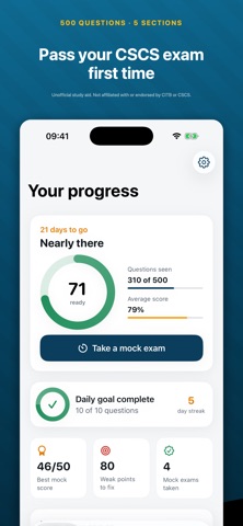 CSCS Exam Prep: Mock Tests Screenshot 1 of 5