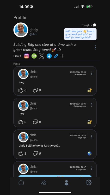 Txty - text based socialising