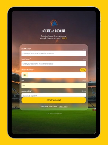 CHENNAI SUPER KINGS. iPad screenshot