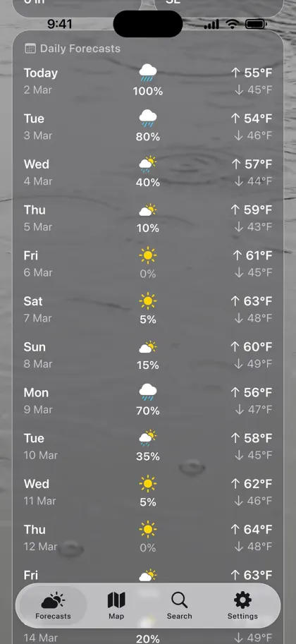 Screenshot 5 von 6 zu Weather + Radar & Rain Alerts