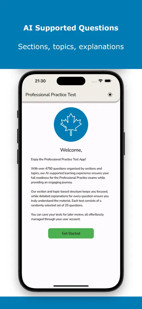 Professional Practice Test Screenshot 2