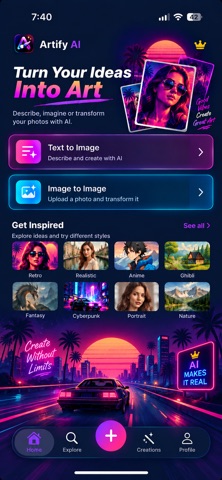 Artify AI Image Generator King Screenshot 1 of 7