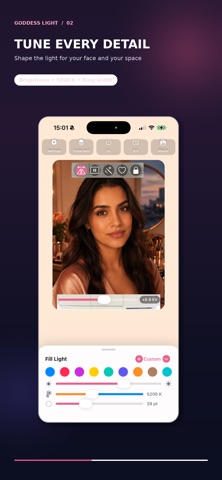 Goddess Light: Fill Light Cam iPhone screenshot