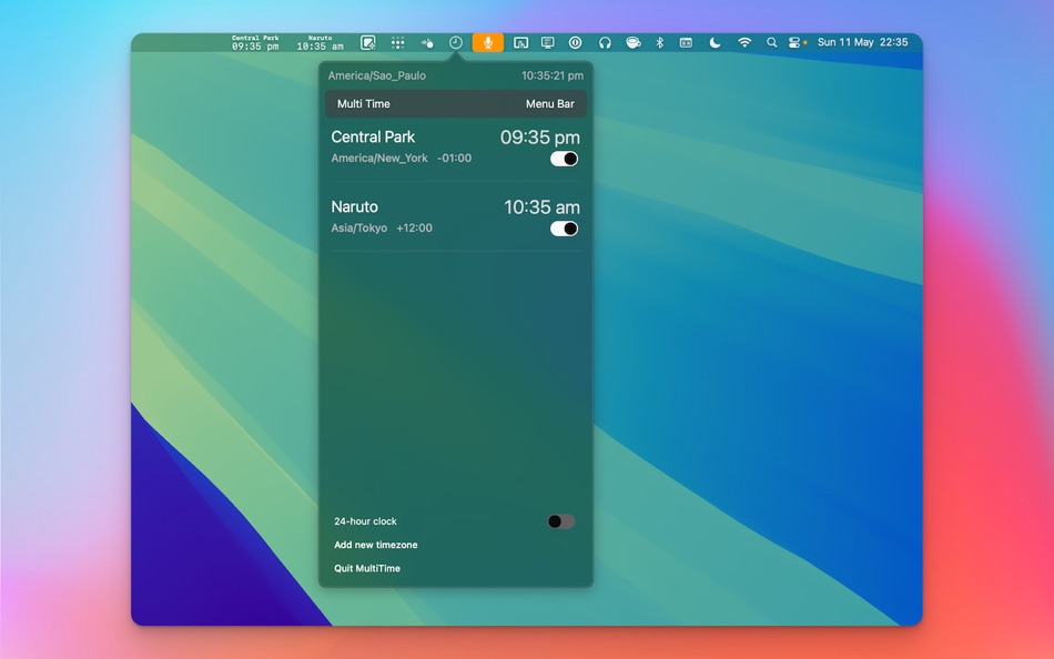 #4. MultiTime - World Timezone (macOS) Bởi: JOAO P P TEIXEIRA