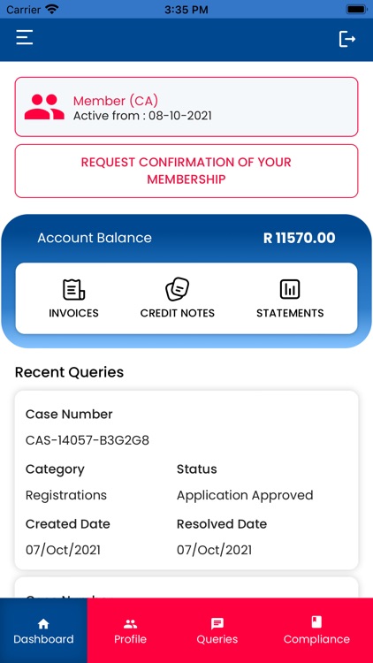 SAICA Member Portal (Internal)