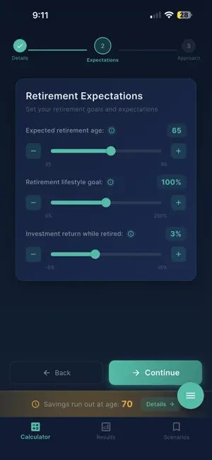 Retirement Outlook Calculator screenshot 2