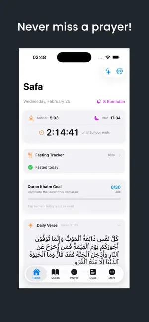 Safa: Prayer Times & Quran screenshot 1