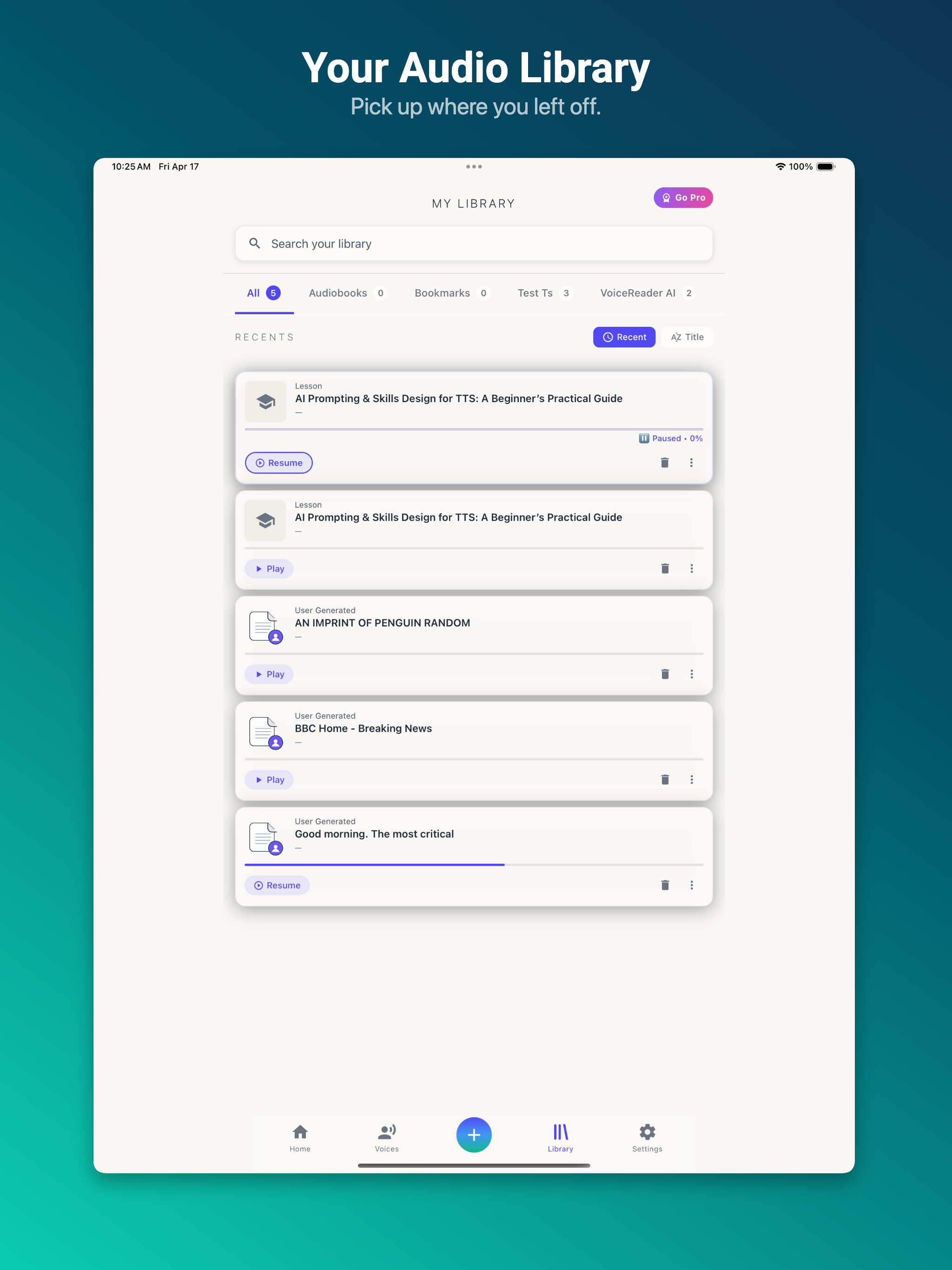 VoiceReader: TTS & Audiobooks