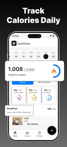 Calorie Counter AI: MySixPack iPhone screenshot