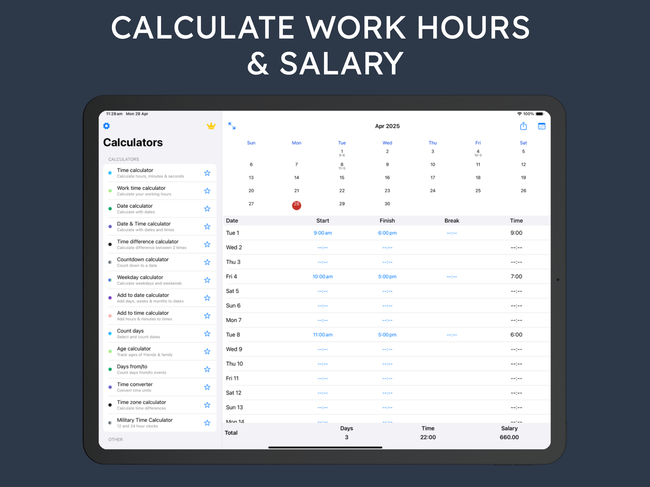 Time Calculator - Work Hours