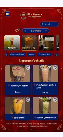 eMenu for Restaurants iPhone screenshot