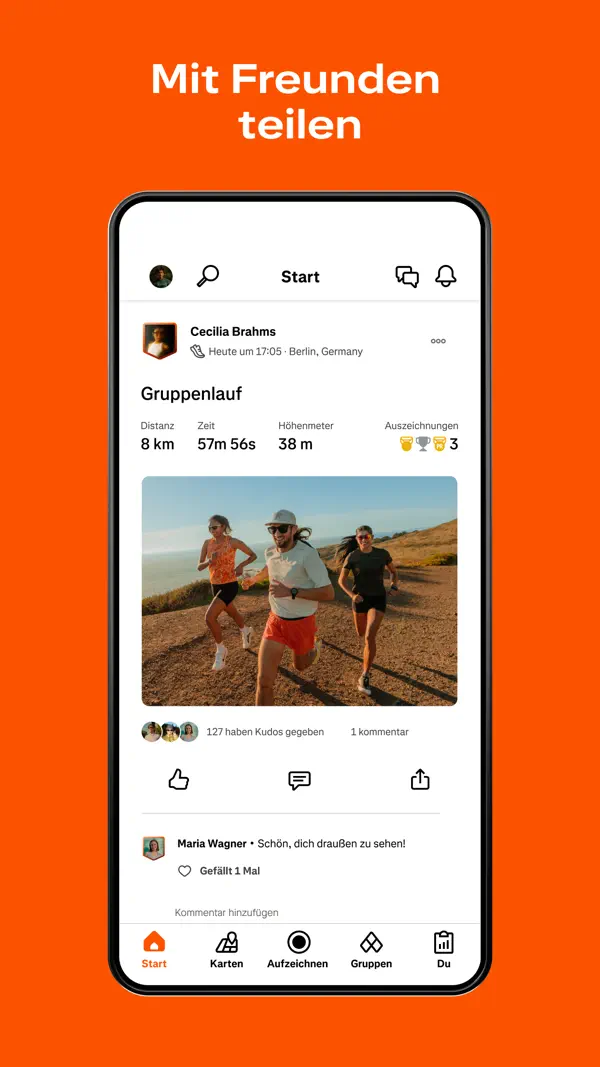 Strava: Run, Ride, Hike iPhone App Screenshot 4 – Gesundheit & Fitness