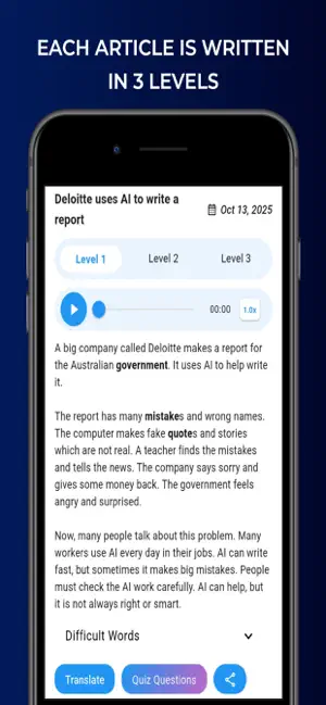 English News in Levels screenshot 2