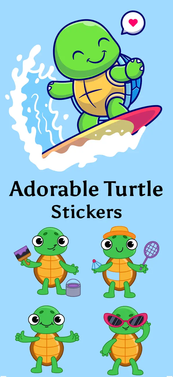 Screenshot #2 pour Adorable Turtle Stickers