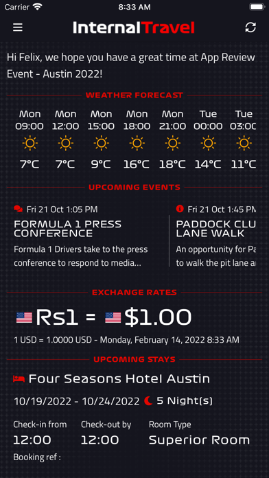 Internal Travel Screenshot