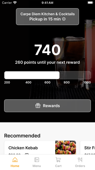 Carpe diem Kitchen app screenshot