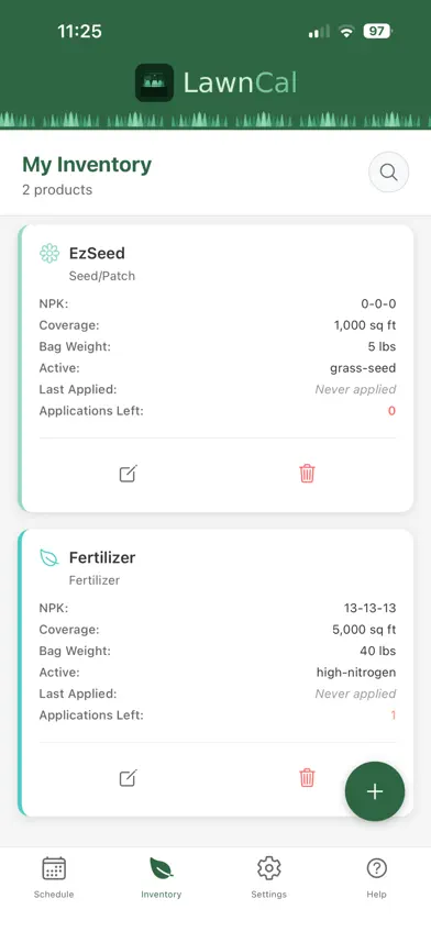 LawnCal screenshot 2
