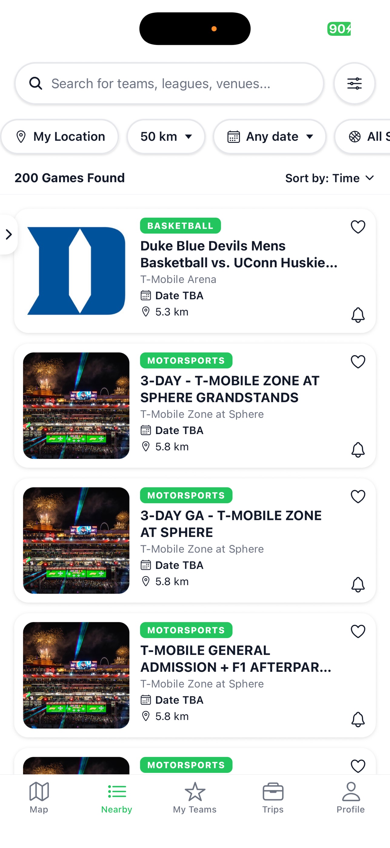 Screenshot 1 of SportFinder – Games Near You
