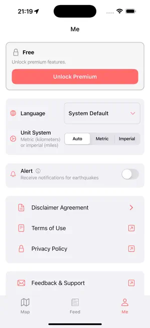 NatureAware -alerta terremotos iPhone screenshot 5