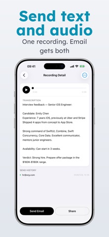 VoxMail - Speak to Text Email iPhone screenshot