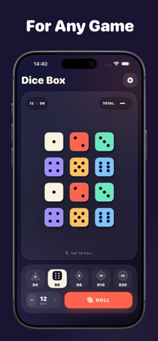 Dice Box - Quick Dice Roller iPhone screenshot
