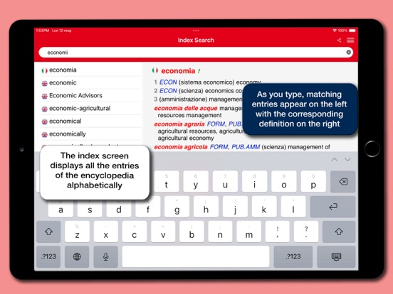 Business Dictionary EN-IT iPad screenshot