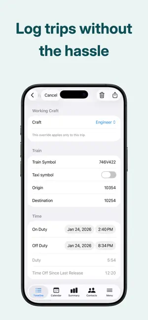 Railroader Timebook screenshot 2