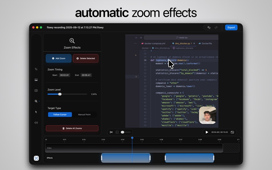 #3. flowy screen recorder & editor (macOS) di: FRTN SOFTWARE S.R.L.