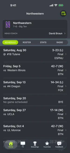 Northwestern Football screenshot 1
