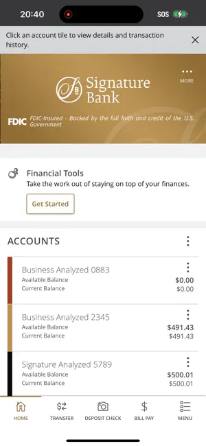 Signature Bank Mobile App screenshot 1