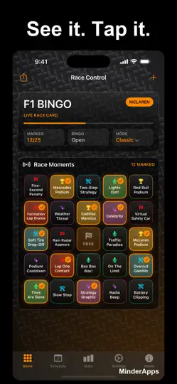 Capture d'écran de F1 BINGO sur iPhone 2