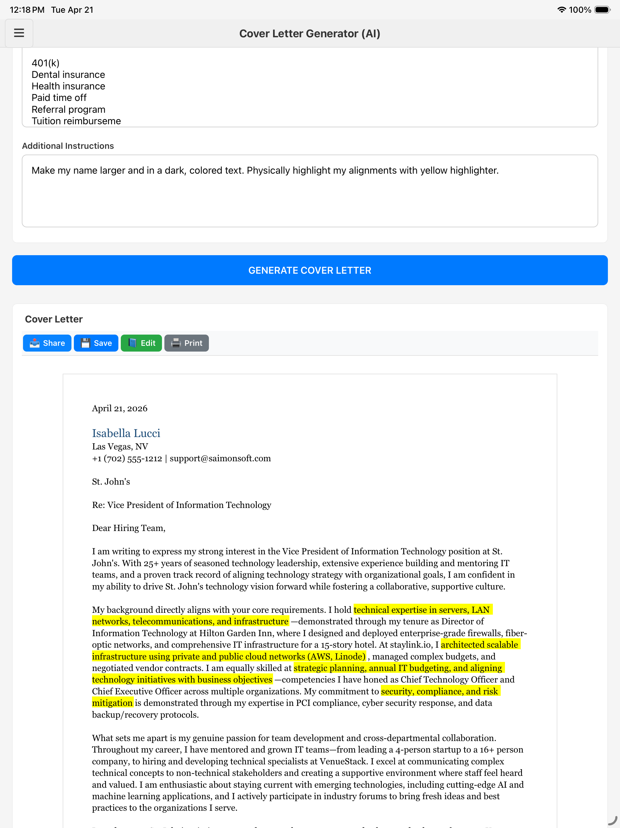 AI Job Cover Letter Generator screenshot 11