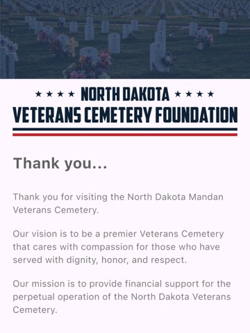 ND Veterans Cemetery iPad screenshot