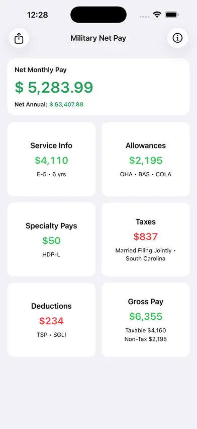 Military Net Pay screenshot 1