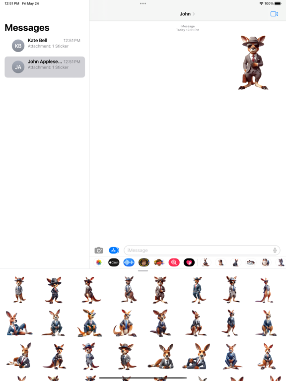 Screenshot #4 pour Well-Dressed Kangaroo Stickers