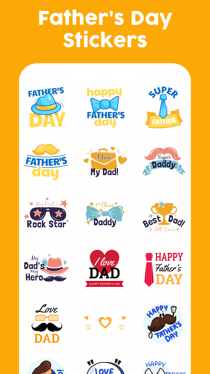 Fathers Day Stickers Set