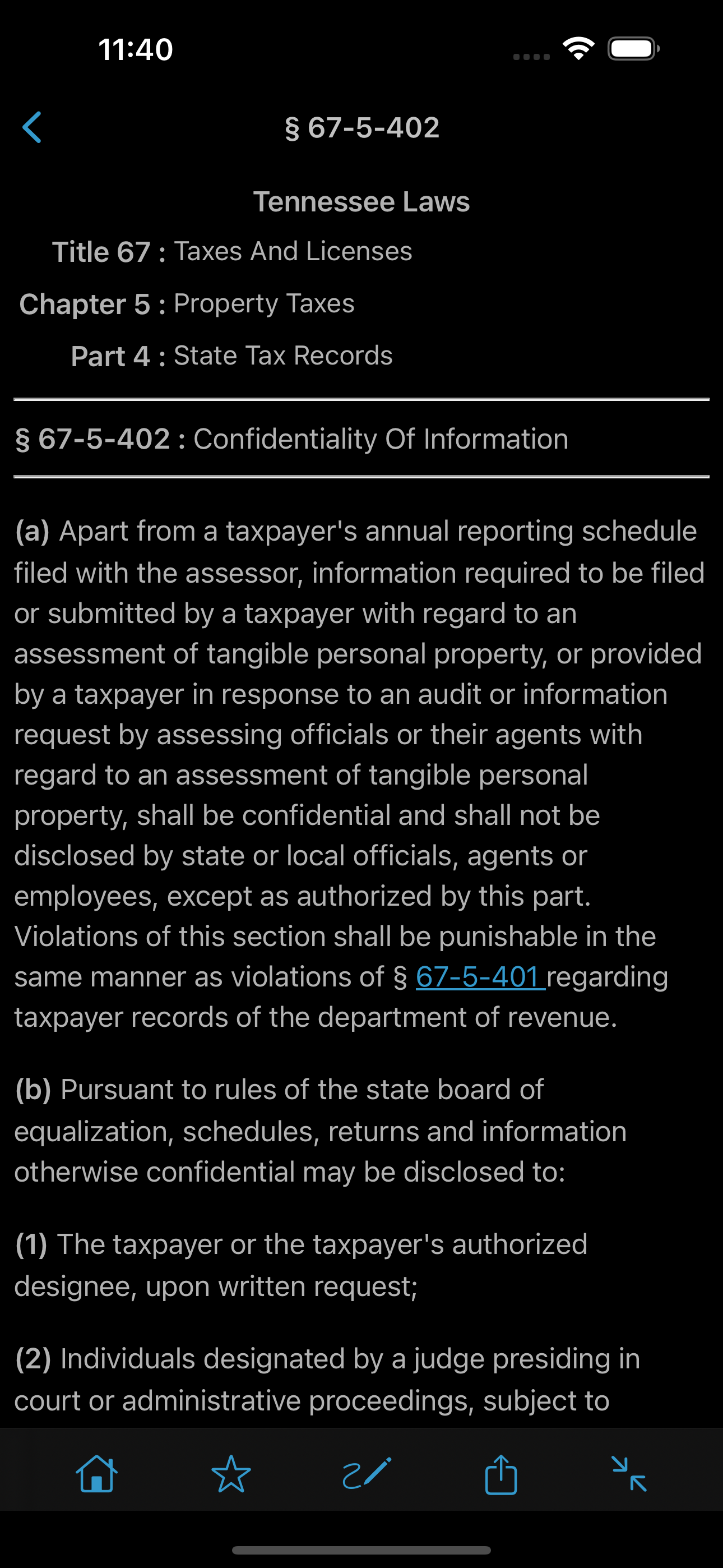 TCA, TN Code (Tennessee Law)