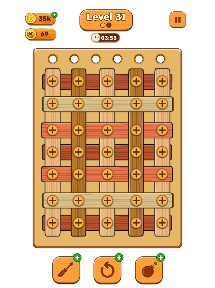 Screw Sorting Wood Puzzle