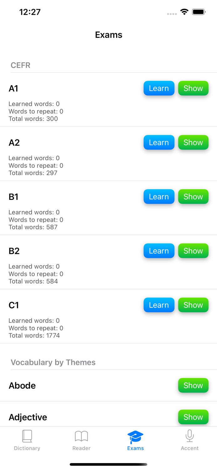 Italian dictionary：learn words