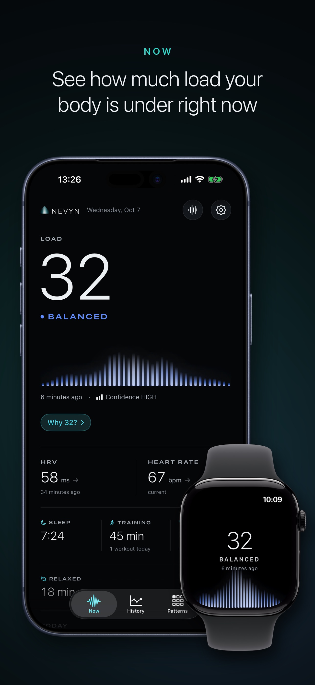 Screenshot 1 of NEVYN: Stress Monitor & HRV