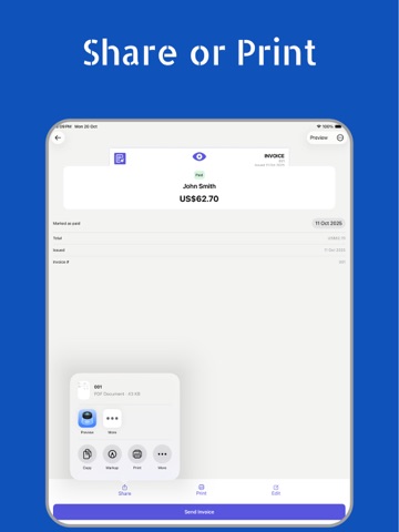 Estimate & Invoice Maker App iPad screenshot