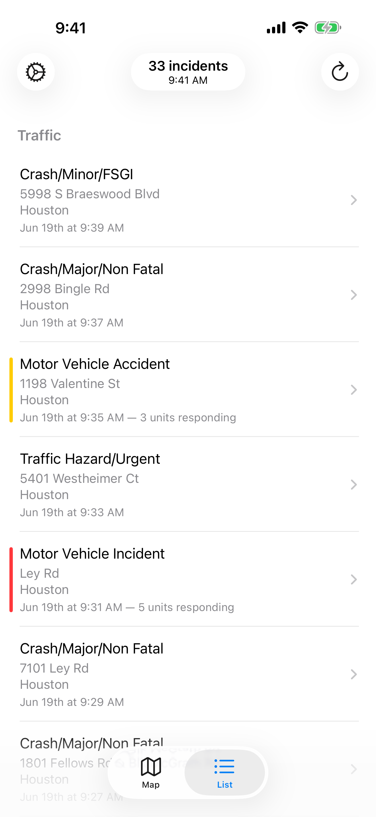 Houston Incidents screenshot 2