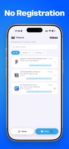 1Time Mail: Temporary Email screenshot